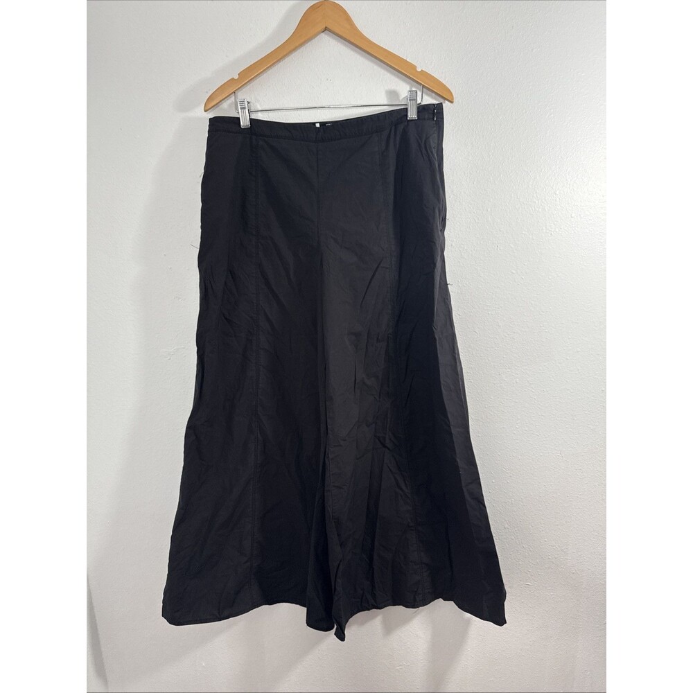 Edas Palazzo Pants Womens XL Black Wide Leg Baggy Minimalist Made in Italy